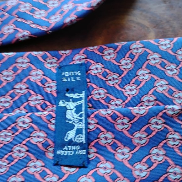Hermes Blue and Pink Patterned Tie - Picture 5 of 5